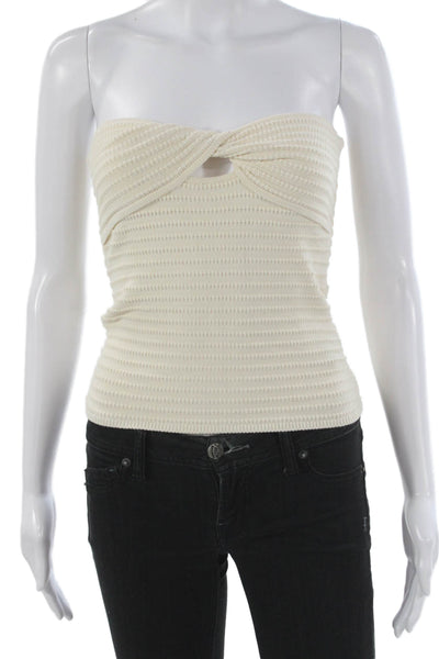 Rag & Bone Women Basic Tank Ivory Striped Scoop Neck Viscose Size XS