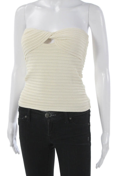 Rag & Bone Women Basic Tank Ivory Striped Scoop Neck Viscose Size XS