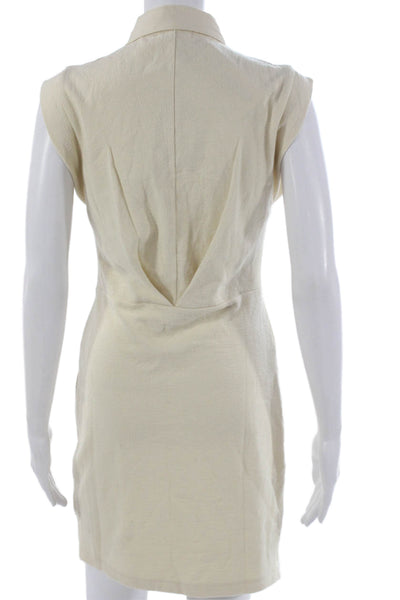 Rag & Bone Women Mini Dress Beige Collared Sleeveless Petite Size XS