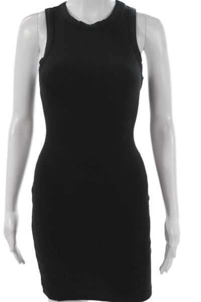 Skims Women Bodycon Dress Black Sleeveless Cotton Knee Length Size S