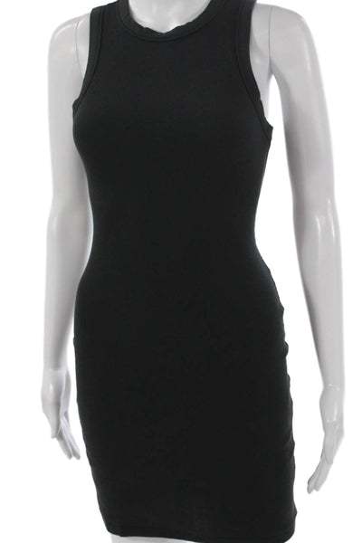 Skims Women Bodycon Dress Black Sleeveless Cotton Knee Length Size S