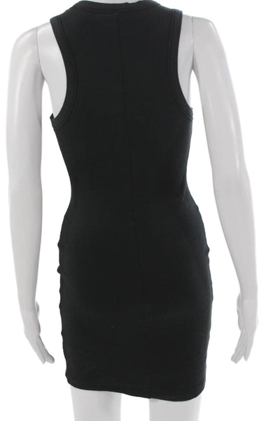 Skims Women Bodycon Dress Black Sleeveless Cotton Knee Length Size S