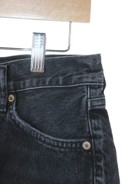 Agolde Women Cut-Off Black Organic Cotton Shorts Size 25