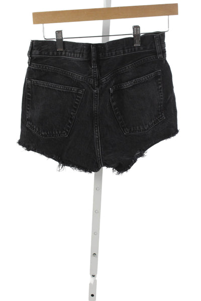 Agolde Women Cut-Off Black Organic Cotton Shorts Size 25