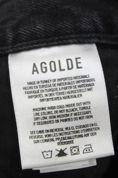 Agolde Women Cut-Off Black Organic Cotton Shorts Size 25