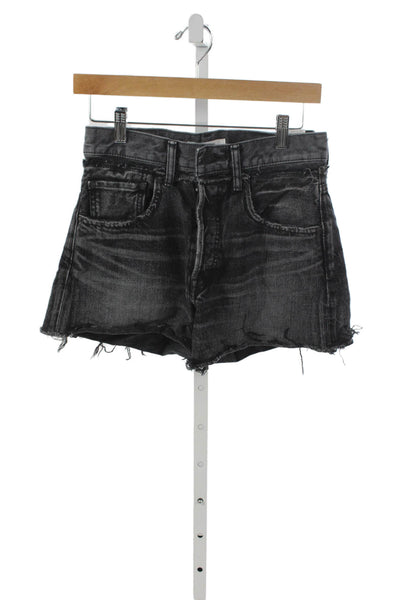 Moussy Women Cut-Off Shorts Gray Cotton Button Vintage Size 25