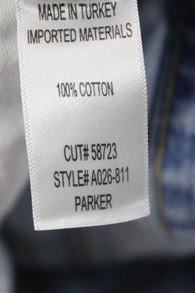 Agolde Womens Cut-Off Cotton Shorts Blue Button Size 24