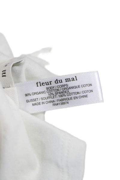Fleur du Mal Women Corselette Bodysuit White Short Sleeve Size XS
