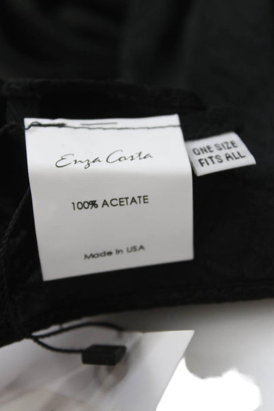 Enza Costa Womens Solid Square Scarf Black Size 31X31"