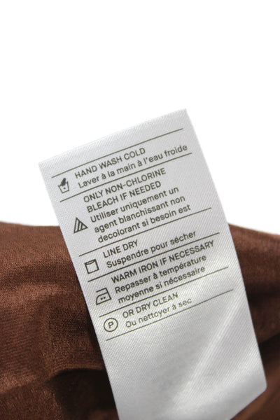 Vince Women Brown Sleeveless Slip Dress Mid Calf Scoop Neck Polyester Size 2XS