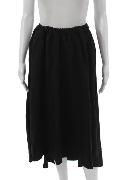 Enza Costa Womens A-Line Black Midi Skirt Size 0