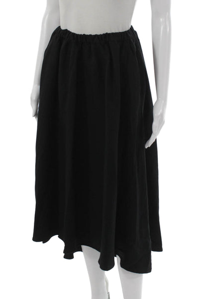 Enza Costa Womens A-Line Black Midi Skirt Size 0