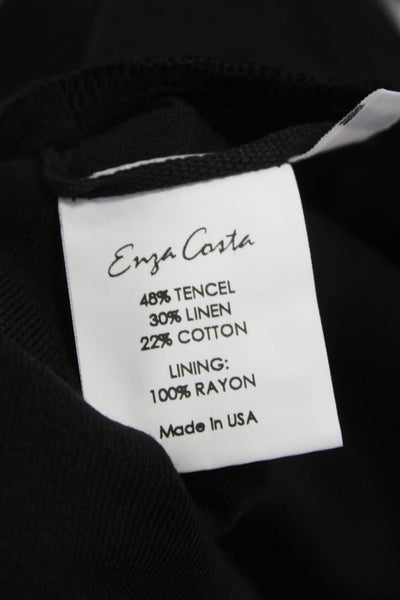 Enza Costa Womens A-Line Black Midi Skirt Size 0