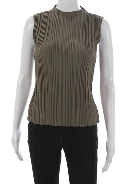 Rails Womens Green Polyester Mock Neck Sleeveless Basic Tank Size XS