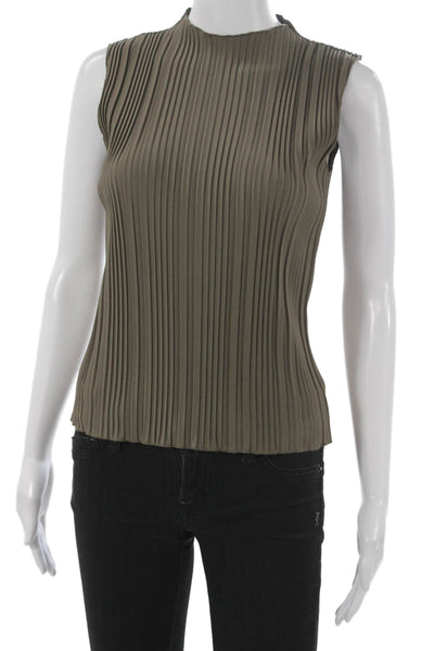 Rails Womens Green Polyester Mock Neck Sleeveless Basic Tank Size XS