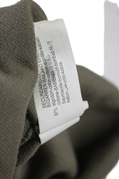 Zara Women Pullover Sweatshirt Green Cotton Crew Neck Long Sleeve Size S