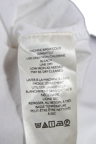 Maeve Anthropologie Women White Collared Long Sleeve Button Up Top Size 2XS