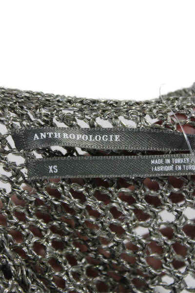 Anthropologie Women Pullover Sweater Gray Long Sleeve Round Neck Size XS
