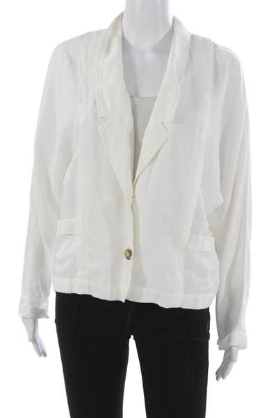 Cotelac Women Basic Jacket White Button Long Sleeve Size 0
