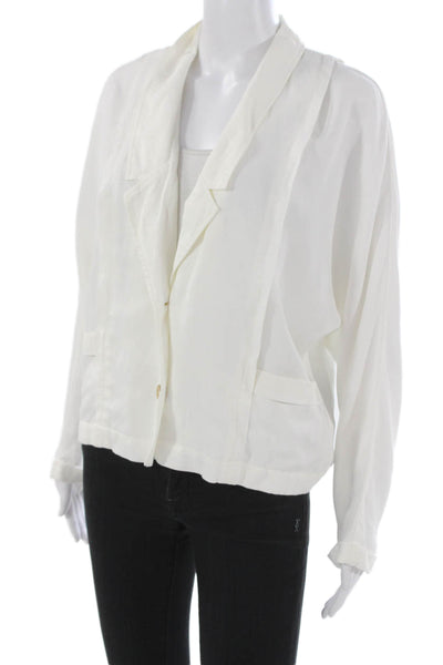 Cotelac Women Basic Jacket White Button Long Sleeve Size 0