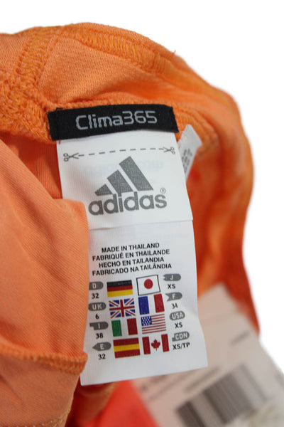 Adidas Women Basic Colorblock V-Neck Nylon Tank Orange Size XS