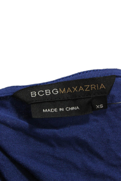BCBGMAXAZRIA Womens Basic Sleeveless V-Neck Rayon Tank Blue Size XS