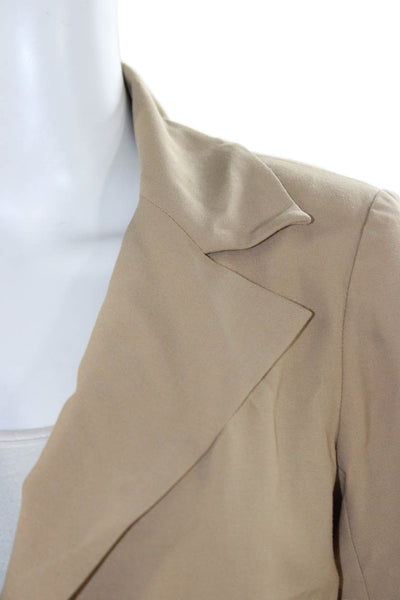 Trina Turk Womens Blazer Beige Buttoned Long Sleeve Size 2