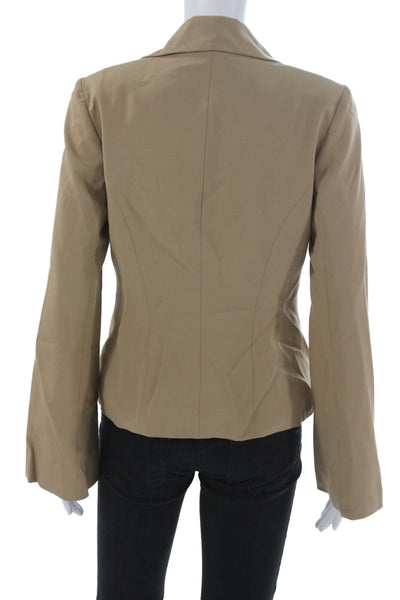 Trina Turk Womens Blazer Beige Buttoned Long Sleeve Size 2