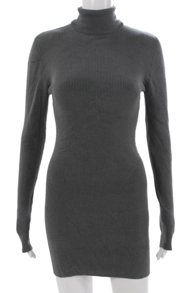 525 America Women Gray Turtleneck Long Sleeve Sweater Dress Size M