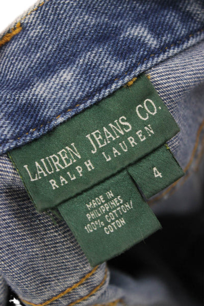 Lauren Jeans Company Womens Straight Jeans Blue Cotton Mid Rise Size 4