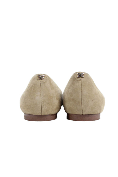 Sam Edelman Women's Pointed Toe Suede Slip-On Ballet Flats Shoes Beige Size 9