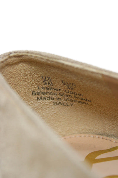 Sam Edelman Women's Pointed Toe Suede Slip-On Ballet Flats Shoes Beige Size 9