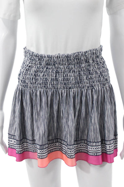 Lucky In Love Womens Multicolor Striped Mini Skirt Pull On Size M