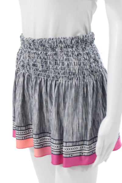 Lucky In Love Womens Multicolor Striped Mini Skirt Pull On Size M