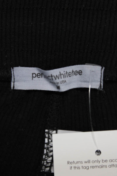 Perfect White Tee Womens Sweatpants Black Drawstring Polyester Size M