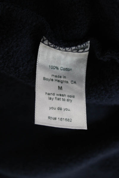 Perfect White Tee Womens Pullover Hoodie Blue Cotton Long Sleeve Size M