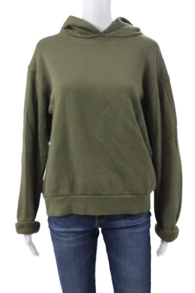 Perfect White Tee Womens Green Cotton Pullover Hoodie Size M