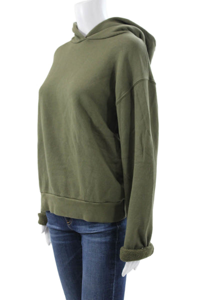 Perfect White Tee Womens Green Cotton Pullover Hoodie Size M
