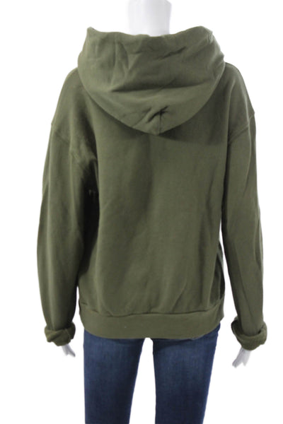 Perfect White Tee Womens Green Cotton Pullover Hoodie Size M