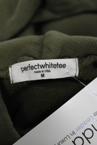 Perfect White Tee Womens Green Cotton Pullover Hoodie Size M