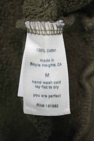 Perfect White Tee Womens Green Cotton Pullover Hoodie Size M