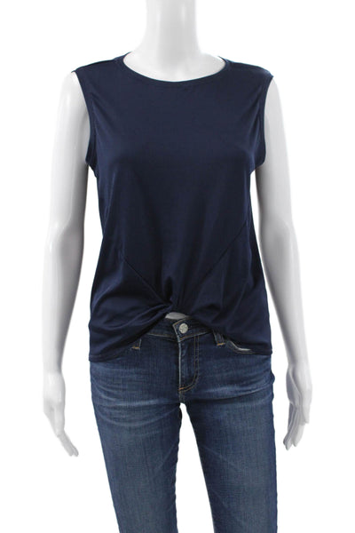 Lucky In Love Womens Blue Basic Sleeveless Tank Round Neck Pullover Size M