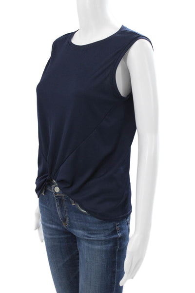 Lucky In Love Womens Blue Basic Sleeveless Tank Round Neck Pullover Size M