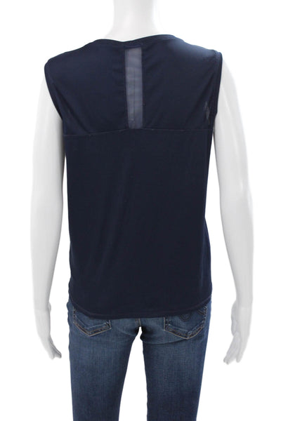 Lucky In Love Womens Blue Basic Sleeveless Tank Round Neck Pullover Size M