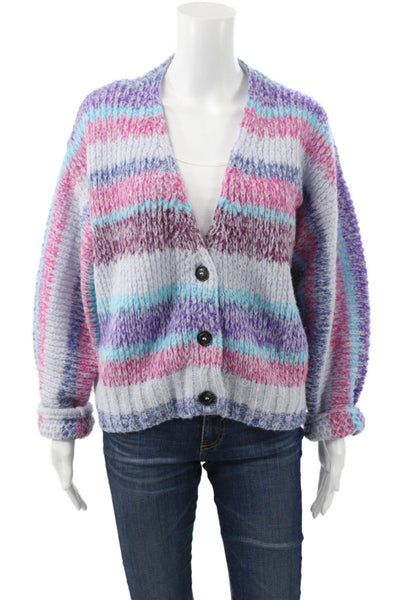 Xirena Womens Multicolor Striped V-Neck Cardigan Long Sleeve Polyamide Size XS