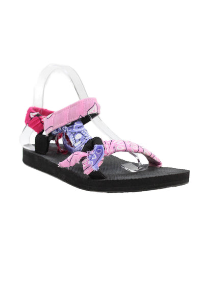 Arizona Love Womens Bandana Strap Sandals Pink Size 10