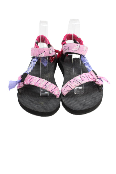 Arizona Love Womens Bandana Strap Sandals Pink Size 10