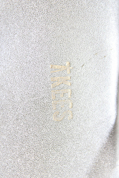 TKEES Womens Metallic Classic Thong Flip Flops Silver Size 10
