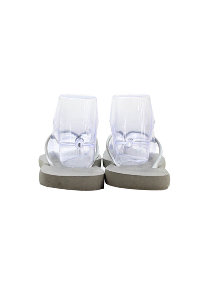Havaianas Womens Metallic Classic Flip Flops Silver Size 11