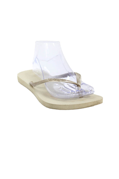 Havaianas Womens Metallic Classic Flip Flops Gold Size 11